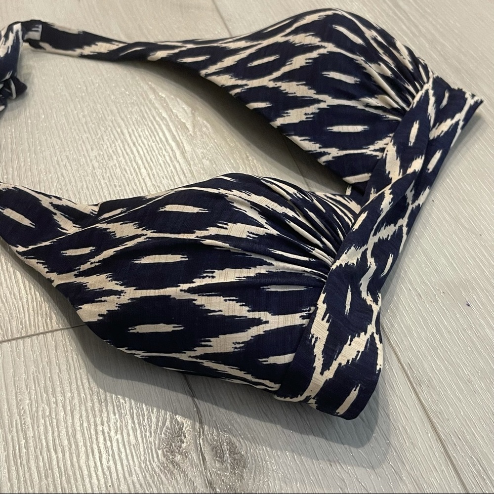 ROBIN PICCONE Banded Triangle Halter Bikini Top - Picture 2 of 6